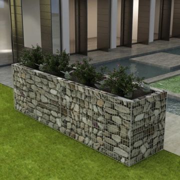 vidaXL Strat înălțat gabion, 360 x 90 x 100 cm, oțel