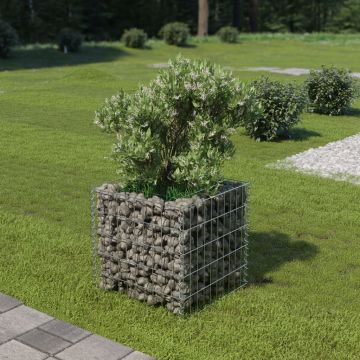 vidaXL Strat înălțat gabion, 50 x 50 x 50 cm, oțel galvanizat