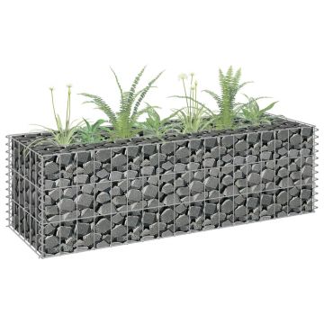 vidaXL Strat înălțat gabion, 90 x 30 x 30 cm, oțel galvanizat