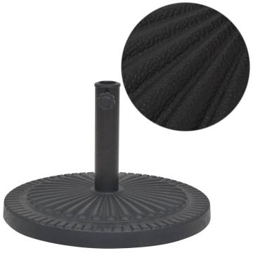 vidaXL Suport umbrelă de soare, rășină, rotund, negru, 14 kg