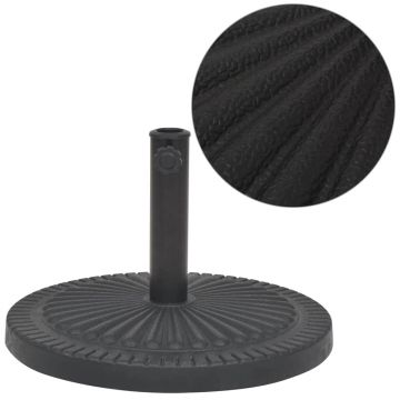 vidaXL Suport umbrelă de soare, rășină, rotund, negru, 29 kg