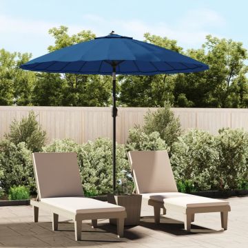 vidaXL Umbrelă de soare de exterior, stâlp aluminiu, azuriu, 270 cm
