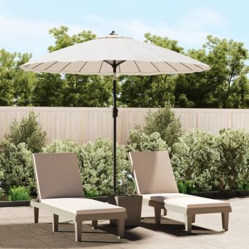 vidaXL Umbrelă de soare de exterior, stâlp aluminiu, nisipiu, 270 cm