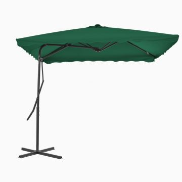 vidaXL Umbrelă de soare de exterior, stâlp din oțel, verde, 250x250 cm vidaXL Umbrelă de soare de exterior, stâlp din oțel, verde, 250x250 cm