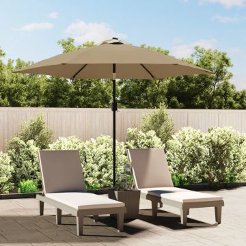 vidaXL Umbrelă de soare de exterior, stâlp metalic, 300 cm, gri taupe