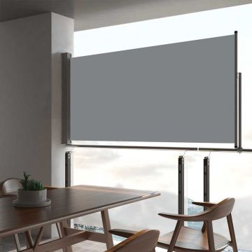 vidaXL Copertină laterală retractabilă de terasă, gri, 80 x 300 cm