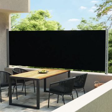 vidaXL Copertină laterală retractabilă de terasă, negru, 600 x 160 cm