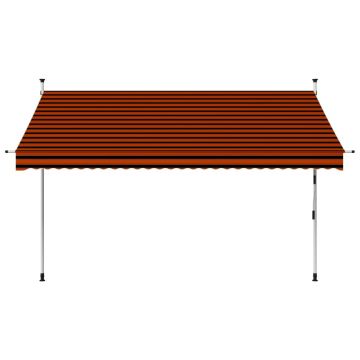 vidaXL Copertină retractabilă manual, portocaliu și maro, 300 cm