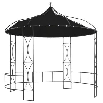 vidaXL Pavilion, antracit, 300 x 290 cm, rotund