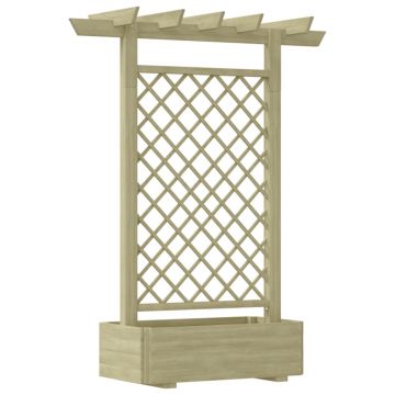 vidaXL Pergolă de grădină cu jardinieră, 162 x 56 x 204 cm, lemn