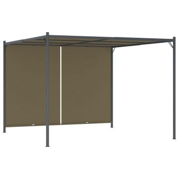 vidaXL Pergolă grădină cu acoperiș retractabil gri taupe 3x3m 180 g/m²