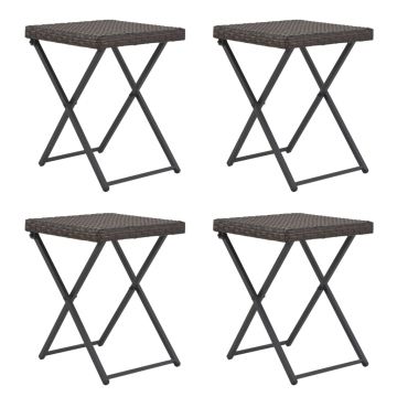 vidaXL Set mobilier de exterior pliabil, 5 piese, maro, poliratan