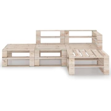 vidaXL Set mobilier de grădină din paleți, 4 piese, lemn de pin