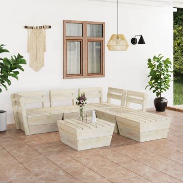 vidaXL Set mobilier grădină din paleți, 6 piese, lemn de molid tratat
