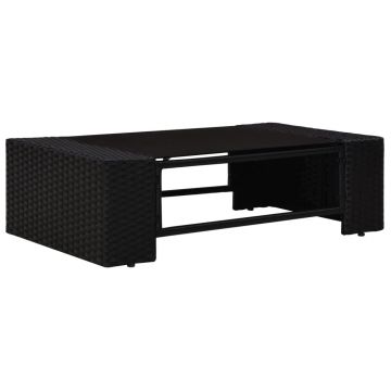 vidaXL Set mobilier de grădină, 8 piese, negru, poliratan