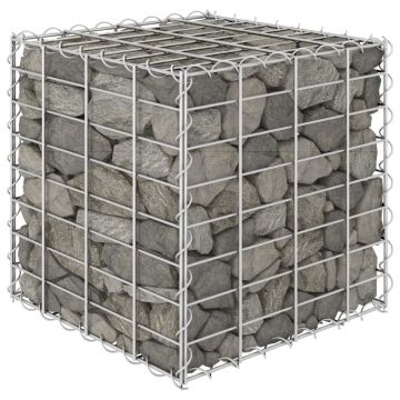 vidaXL Strat înălțat cub gabion, 40 x 40 x 40 cm, sârmă de oțel