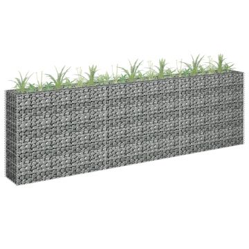 vidaXL Strat înălțat gabion, 270 x 30 x 90 cm, oțel galvanizat