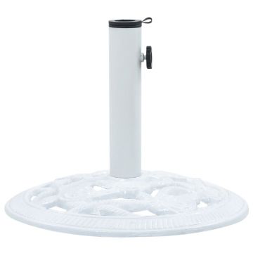 vidaXL Suport de umbrelă, alb, 9 kg, fontă, 40 cm