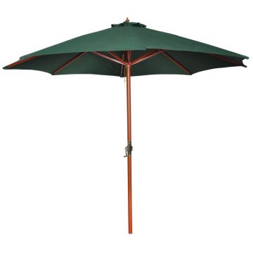 vidaXL Umbrelă de soare, verde, 258 cm