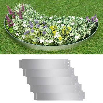 142668 vidaXL Garduri de gazon, 5 buc, oțel galvanizat, 100 x 19 cm