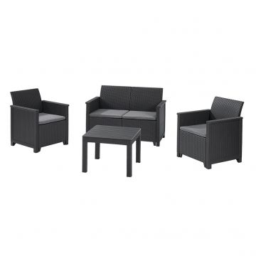 Set mobilier gradina 4 locuri grafit Keter Emma