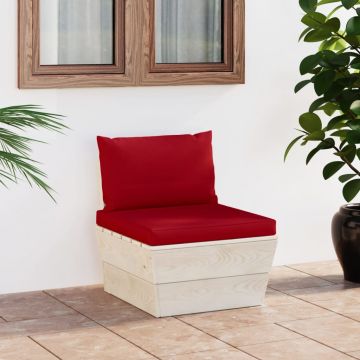 vidaXL Canapea de mijloc paleți de grădină cu perne, lemn molid tratat