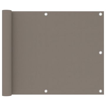 vidaXL Paravan de balcon, gri taupe, 75x400 cm, țesătură oxford