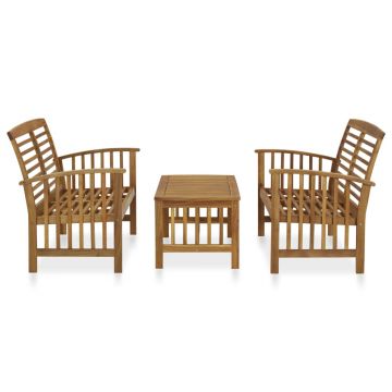 vidaXL Set mobilier de grădină, 3 piese, lemn masiv de acacia