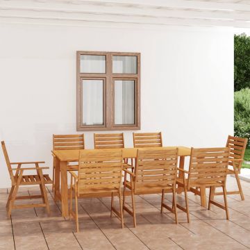 vidaXL Set mobilier de grădină, 9 piese, lemn masiv de acacia