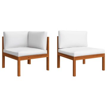 vidaXL Set mobilier de grădină cu perne, 2 piese, lemn masiv de acacia