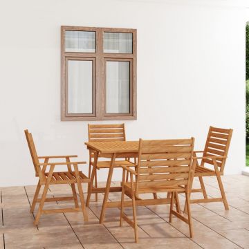 vidaXL Set mobilier de masă pentru grădină, 5 piese, lemn masiv acacia