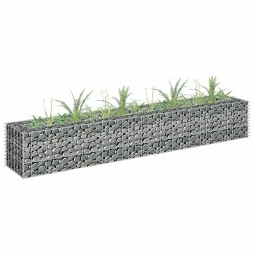 vidaXL Strat înălțat gabion, 180 x 30 x 30 cm, oțel galvanizat