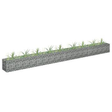 vidaXL Strat înălțat gabion, 360 x 30 x 30 cm, oțel inoxidabil