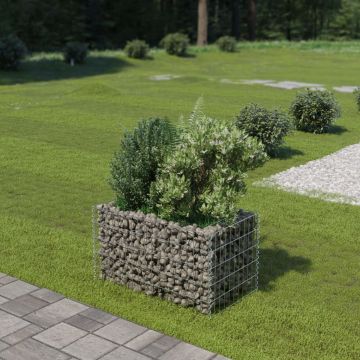 vidaXL Strat înălțat gabion, 90 x 50 x 50 cm, oțel galvanizat