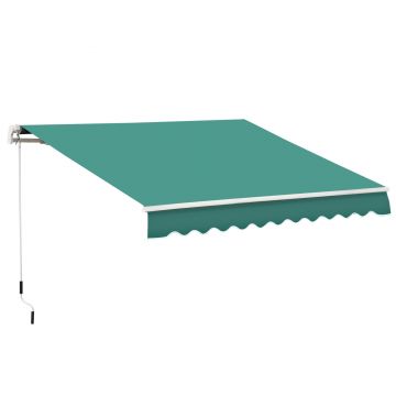 Outsunny Perdea Parasole Rulou de Perete Impermeabil, Verde inchis, 3x2.5m | Aosom Ro