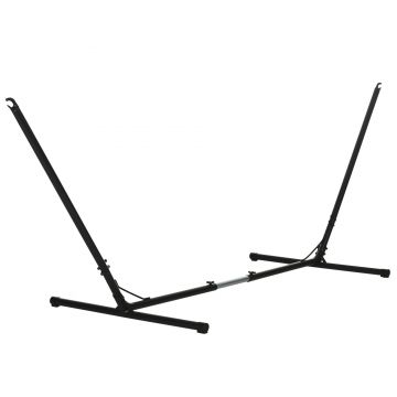 Outsunny Suport Schelet pentru Hamac Reglabil Max. 150 Kg, Negru, 308-380x108x120cm | Aosom Romania