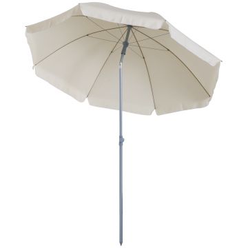 Umbrela de Gradina Outsunny cu Acoperis Reglabil Φ220, Crem alb | Aosom RO