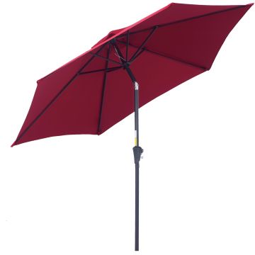 Outsunny Umbrelă de Grădină Inclinabilă cu Manivelă, Rezistentă la UV, Φ2.6x2.35m, Diverse Culori | Aosom Romania