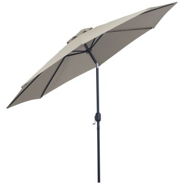 Outsunny Umbrelă de Soare pentru Plajă Impermeabilă, Oțel, Gri Φ3x2.45m | Aosom Romania