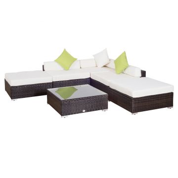 Set mobilier gradina 18 bucati Outsunny, maro 80x80x50cm | Aosom.ro