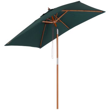 Umbrela Dreptunghiulara Outsunny din Bambus, 2x1.5x2,3m | Aosom Romania