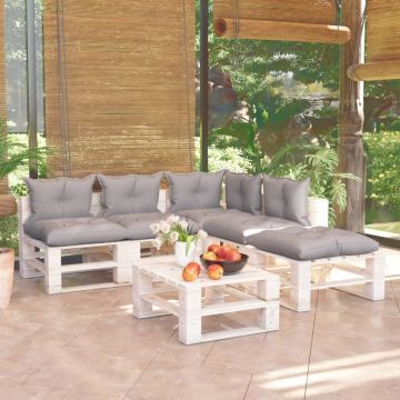 vidaXL Set mobilier de grădină cu perne, 6 piese, lemn de pin