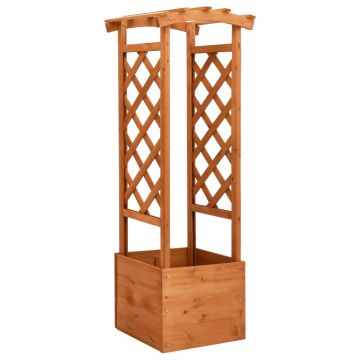 vidaXL Jardinieră cu spalier și arcadă, 49 x 39 x 130 cm, lemn de brad