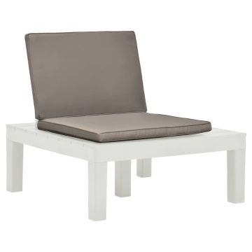 vidaXL Set mobilier de grădină, 5 piese, alb, plastic