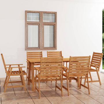 vidaXL Set mobilier de grădină, 7 piese, lemn masiv de acacia