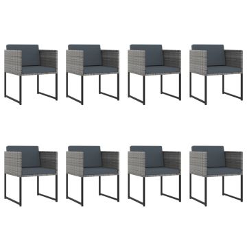 vidaXL Set mobilier de grădină cu perne, 13 piese, gri, poliratan