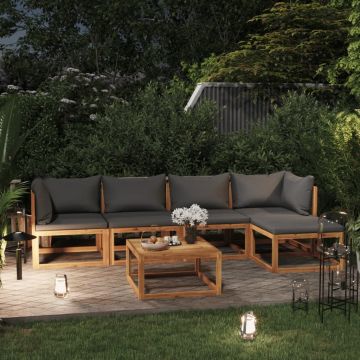 vidaXL Set mobilier grădină cu perne, 6 piese, lemn masiv acacia