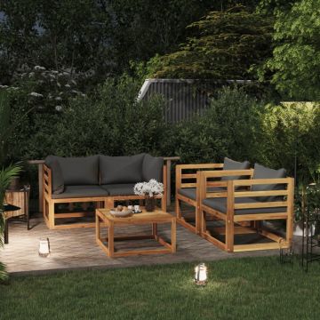 vidaXL Set mobilier grădină cu perne, 5 piese, lemn masiv acacia