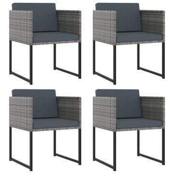 vidaXL Set mobilier grădină cu perne, 9 piese, gri, poliratan