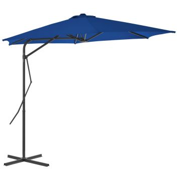 vidaXL Umbrelă de exterior cu stâlp din oțel, albastru, 300 x 230 cm